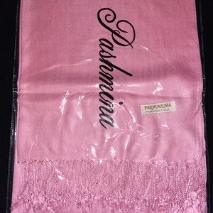 New Solid Pink Pashmina & Silk Shawl